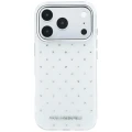 Etui Karl Lagerfeld IML Rhinestones Allover and Electroplated Logo na iPhone 17 Pro / 18 Pro - białe