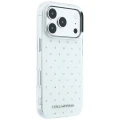 Etui Karl Lagerfeld IML Rhinestones Allover and Electroplated Logo na iPhone 17 Pro / 18 Pro - białe