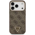 Etui Guess 4G Triangle Logo MagSafe na iPhone 17 Pro / 18 Pro - brązowe