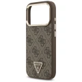 Etui Guess 4G Triangle Logo MagSafe na iPhone 17 Pro / 18 Pro - brązowe