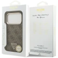 Etui Guess 4G Triangle Logo MagSafe na iPhone 17 Pro / 18 Pro - brązowe
