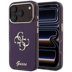 Etui Guess IML 4G Script Metal na iPhone 17 Pro / 18 Pro - burgundowe