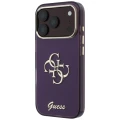 Etui Guess IML 4G Script Metal na iPhone 17 Pro / 18 Pro - burgundowe
