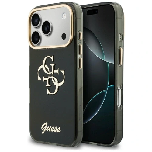 Etui Guess IML 4G Script Metal na iPhone 17 Pro / 18 Pro - czarne