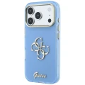Etui Guess IML 4G Script Metal na iPhone 17 Pro / 18 Pro - jasnoniebieskie