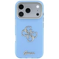 Etui Guess IML 4G Script Metal na iPhone 17 Pro / 18 Pro - jasnoniebieskie