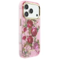 Etui Guess IML Glitter Blossom Roses na iPhone 17 Pro / 18 Pro - różowe