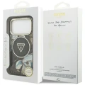 Etui Guess IML Glitter Flowers Triangle MagSafe na iPhone 17 Pro / 18 Pro - czarne