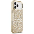 Etui Guess IML Leopard Glitter Triangle Logo MagSafe na iPhone 17 Pro / 18 Pro - brązowe