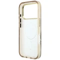 Etui Guess IML Zebra Glitter Triangle Logo MagSafe iPhone 17 Pro / 18 Pro - złote