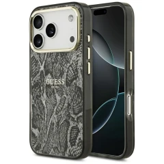 Etui Guess Python Pattern MagSafe na iPhone 17 Pro / 18 Pro - czarne
