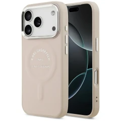 Etui Karl Lagerfeld Embossed Open Ring RSG Logo MagSafe na iPhone 17 Pro / 18 Pro - różowe