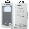 Etui Karl Lagerfeld Grained Choupette Head Metal MagSafe na iPhone 17 Pro / 18 Pro - burgundowe