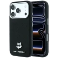 Etui Karl Lagerfeld Grained Choupette Head Metal MagSafe na iPhone 17 Pro / 18 Pro - czarne
