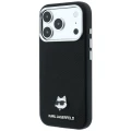 Etui Karl Lagerfeld Grained Choupette Head Metal MagSafe na iPhone 17 Pro / 18 Pro - czarne