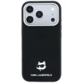 Etui Karl Lagerfeld Grained Choupette Head Metal MagSafe na iPhone 17 Pro / 18 Pro - czarne