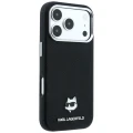 Etui Karl Lagerfeld Grained Choupette Head Metal MagSafe na iPhone 17 Pro / 18 Pro - czarne
