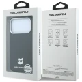 Etui Karl Lagerfeld Grained Choupette Head Metal MagSafe na iPhone 17 Pro / 18 Pro - czarne