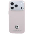 Etui Karl Lagerfeld Grained Choupette Head Metal MagSafe na iPhone 17 Pro / 18 Pro - różowe