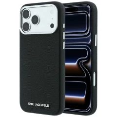 Etui Karl Lagerfeld Grained Elongated Logo MagSafe na iPhone 17 Pro / 18 Pro - czarne