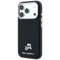 Etui Karl Lagerfeld Grained Heads Metal MagSafe na iPhone 17 Pro / 18 Pro - czarne