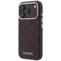Etui Karl Lagerfeld Grained Mono Resin Logo MagSafe na iPhone 17 Pro / 18 Pro - burgundowe