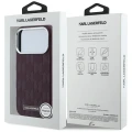 Etui Karl Lagerfeld Grained Mono Resin Logo MagSafe na iPhone 17 Pro / 18 Pro - burgundowe