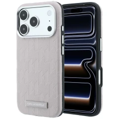 Etui Karl Lagerfeld Grained Mono Resin Logo MagSafe na iPhone 17 Pro / 18 Pro - różowe