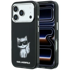 Etui Karl Lagerfeld IML Choupette Body Sketch Print MagSafe na iPhone 17 Pro / 18 Pro - czarne