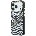 Etui Karl Lagerfeld IML Signature Zebra Glitter MagSafe na iPhone 17 Pro / 18 Pro - złote