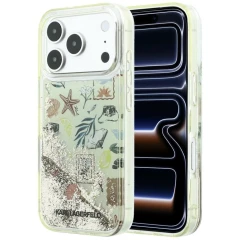 Etui Karl Lagerfeld Liquid Glitter Beach & Sand na iPhone 17 Pro / 18 Pro - beżowe
