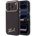 Etui Karl Lagerfeld Saffiano Small Script Metal Logo MagSafe na iPhone 17 Pro / 18 Pro - burgundowe