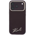 Etui Karl Lagerfeld Saffiano Small Script Metal Logo MagSafe na iPhone 17 Pro / 18 Pro - burgundowe