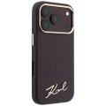 Etui Karl Lagerfeld Saffiano Small Script Metal Logo MagSafe na iPhone 17 Pro / 18 Pro - burgundowe