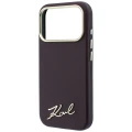 Etui Karl Lagerfeld Saffiano Small Script Metal Logo MagSafe na iPhone 17 Pro / 18 Pro - burgundowe