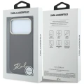 Etui Karl Lagerfeld Saffiano Small Script Metal Logo MagSafe na iPhone 17 Pro / 18 Pro - burgundowe