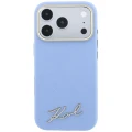 Etui Karl Lagerfeld Saffiano Small Script Metal Logo MagSafe na iPhone 17 Pro / 18 Pro - jasnoniebieskie