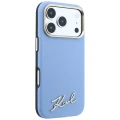 Etui Karl Lagerfeld Saffiano Small Script Metal Logo MagSafe na iPhone 17 Pro / 18 Pro - jasnoniebieskie