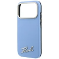 Etui Karl Lagerfeld Saffiano Small Script Metal Logo MagSafe na iPhone 17 Pro / 18 Pro - jasnoniebieskie