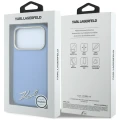 Etui Karl Lagerfeld Saffiano Small Script Metal Logo MagSafe na iPhone 17 Pro / 18 Pro - jasnoniebieskie