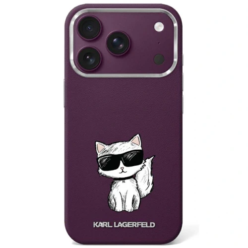 Etui Karl Lagerfeld Smooth Choupette Sketch MagSafe na iPhone 17 Pro / 18 Pro - burgundowe