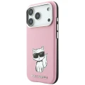 Etui Karl Lagerfeld Smooth Choupette Sketch MagSafe do iPhone 18 Pro / 17 Pro - różowe