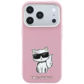 Etui Karl Lagerfeld Smooth Choupette Sketch MagSafe do iPhone 18 Pro / 17 Pro - różowe