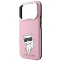 Etui Karl Lagerfeld Smooth Choupette Sketch MagSafe do iPhone 18 Pro / 17 Pro - różowe