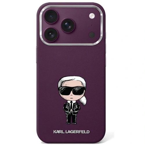 Etui Karl Lagerfeld Smooth Ikonik Sketch MagSafe do iPhone 18 Pro / 17 Pro - burgundowe
