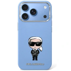Etui Karl Lagerfeld Smooth Ikonik Sketch MagSafe do iPhone 18 Pro / 17 Pro - jasnoniebieske
