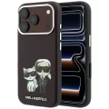 Etui Karl Lagerfeld Smooth Karl & Choupette Bodies Sketch MagSafe do iPhone 18 Pro / 17 Pro - burgundowe