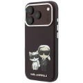 Etui Karl Lagerfeld Smooth Karl & Choupette Bodies Sketch MagSafe do iPhone 18 Pro / 17 Pro - burgundowe