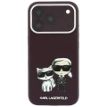 Etui Karl Lagerfeld Smooth Karl & Choupette Bodies Sketch MagSafe do iPhone 18 Pro / 17 Pro - burgundowe