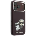 Etui Karl Lagerfeld Smooth Karl & Choupette Bodies Sketch MagSafe do iPhone 18 Pro / 17 Pro - burgundowe